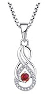 Starnny Collier Argent 925/1000,Pendentif Infini Pierre de naissance de Janvier Grenat 3A Zirconium Bijoux Cadeaux pour Femme