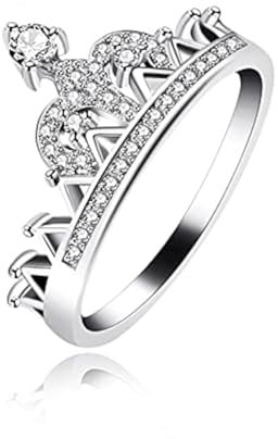 Uloveido Diadem, platiniert, rund, Zirkonia, Prinzessinnen-Krone, Tiara, Ehering, Versprechen, Schmuck für Damen und Mädchen, Y1227, Metall, zirkonia