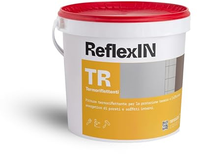 Nanocubo REFLEX IN 5L Pittura Termoriflettente per la Protezione Termica e l’Efficienza Energetica di Pareti e Soffitti Interni, Riduce Dispersione Termica, NANOTECNOLOGIA per l’Edilizia