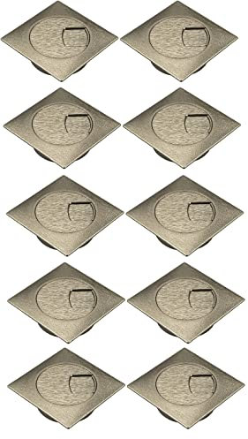 Gedotec Kabeldurchführung Schreibtisch aus stabilem ABS Kunststoff | 10 Stück quadratische Kabeldurchlässe 60mm | Plaza | Kabeldose Edelstahl Optik | Kabelführung eckig zum Eindrücken | kabelkanal