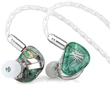 LINSOUL Kiwi Ears Orchestra Lite Performance Custom 8BA In-Ear Monitor IEM mit Abnehmbarem 4-adrigem 7N Sauerstofffreiem Kupfer OFC Kabel, Handgefertigter Faceplate(Grün)