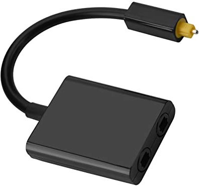 Tbest Toslink Splitter, Toslink Splitter,Optical O Splitter,Optisches Okabel Adapter,Dual Port Toslink O Adapter,1 In 2 Out Dual Port Toslink Digital Optical O Splitter Adapter Optisches Okabel (Sch