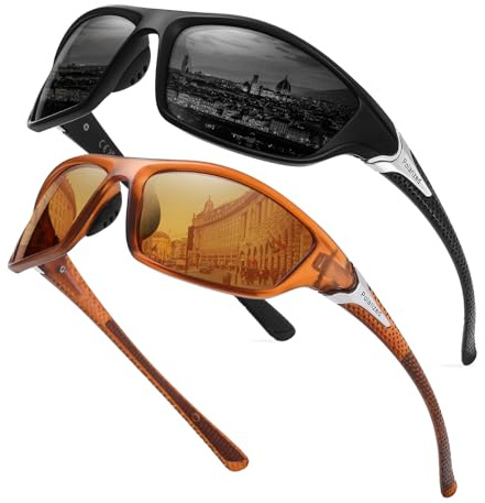 Perfectmiaoxuan Fahrradbrille Polarisierte Sonnenbrille Herren Damen, Vintage Elegant Brillengestell Klassisch, HD-Pilotobjektive,Golf Fahren Angeln Reisebrille Outdoor-Sportarten Mode Sonnenbrille