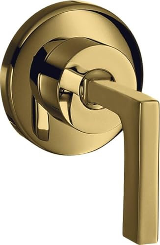 hansgrohe AXOR Citterio Absperrventil Unterputz mit Hebelgriff DN15 / DN20, 39960990, Farbe: Polished Gold Optic