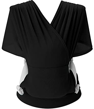 SONARIN Breathable Baby Sling Wrap, Ergonomic Baby Carrier, Stretchy Infant Sling for Newborn Toddler up to 15KG (Black, Hand Wash)
