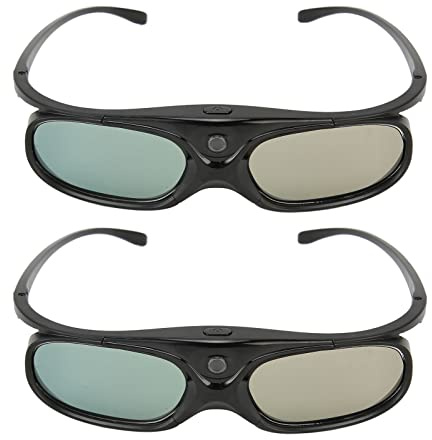 Topiky DLP 3D Brille, 144 Hz Wiederaufladbare DLP Link 3D Active Shutter Brille für Alle 3D DLP Projektoren, Links Rechts Augendrehung, für Vivitek, für LTV 2500, für LTV 3500, 2er Pack
