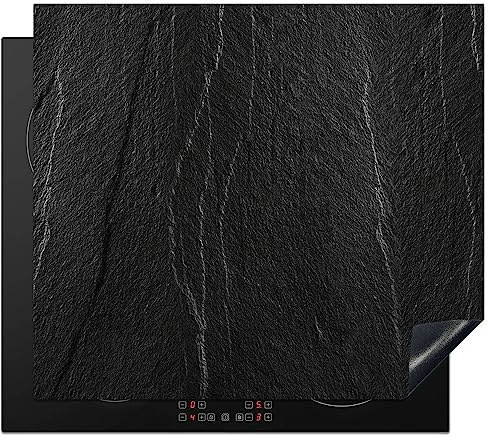 KitchenYeah© Protège Plaque Induction Deco Cuisine Protection Pour Plan De | 59x52 cm - Travail Cuisson Protégé Pierre - Anthracite - Gris foncé - Structure de la pierre