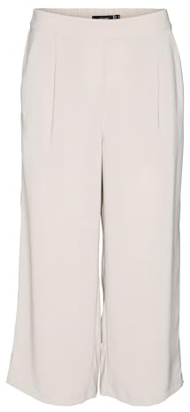 VERO MODA Vmcoco Culotte Pant Wvn Ga Noos Pantalones de Tela, Forro Plateado, L para Mujer