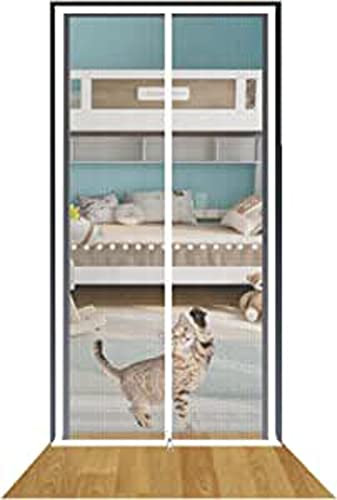Pet Screen Door Verdickte Cat Proof Screen Door Pet Resistant Mesh Screen Door Dog Cat Kratzfester Screen Mit Reißverschluss Für Wohnzimmer, Schlafzimmer, Küche ( Color : White , Size : 80x200cm )