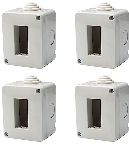Scatola Porta Frutti Da Esterno IP40, Compatibile Con Vimar Plana (4, Custodia 1 Posto/Modulo)