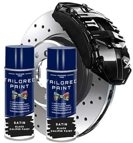 x2 Satin Black Heat Resistant Aerosol Spray Brake Caliper Paint