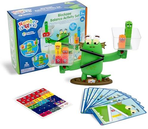 Learning Resources Numberblocks Blockzee Gleichgewichtsspiel, ab 3 Jahren, Mathe- und Zahlenspielzeug, Gleichgewichtsspiel, Mathespiel für Kinder, interaktives Spielzeug mit beweglichem Mund und Augen