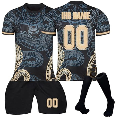 Fußball Trikot Kinder Personalisiert Fussball Trikot Kinder Erwachsene mit Nummer Name Hemd & Kurze & Socken Set Fußball Trikot