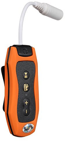 Fegtrtyoa Lettore MP3 da 8 GB, per nuoto, immersioni subacquee, spa + radio FM impermeabile, colore: arancione