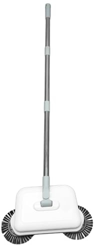 Wifehelper Spazzatrice Manuale 2 in 1 con Doppia Spazzola, Scopa Manuale Rotante a 360 Gradi per Pavimenti in Piastrelle di Legno, Compatta, Leggera, Facile da Pulire
