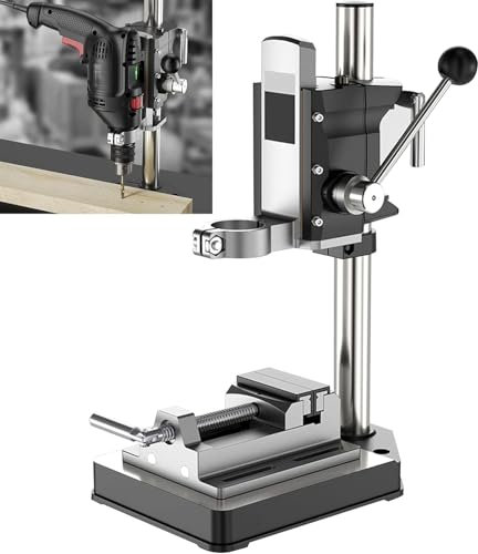Drill Press Stand for Hand Drill, Benchtop Drill Presses, Adjustable Bench Clamp Drill Press Floor Stand for Drilling Collet, Ideal for DIY and Professional Repairs,OneColor,A+Vise