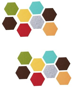 JEWEDECO 16 Stk Wandtattoo Aus Filz Dekorativer Aufkleber Für Message Board Filz Pinnwand Sechseckiges Schwarzes Brett Selbstklebendes Memoboard Hexagon-brettfliesen Fliesenaufkleber