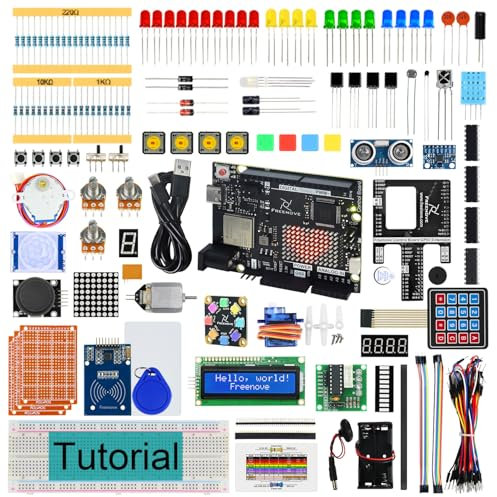 Freenove Ultimate Starter Kit with Board V5 Rev4 WiFi (Compatible with Arduino IDE), Arm Cortex-M4 Microcontroller, Onboard ESP32-S3, 399-Page Detailed Tutorial, 220 Items, 78 Projects