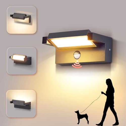 CELAVY LED Außenlampe Außenleuchte mit Bewegungsmelder, IP65 Wandleuchte Wandlampe aussen außen Aussenlampe Aussenleuchte Wand Anthrazit, Ausenbeleutung Aussenbeleuchtung Hauswand Terrasse Haus