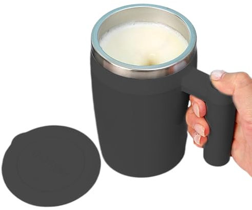 Taza mezcladora magnética - Taza agitadora automática, agitador de café eléctrico | Taza mezcladora reutilizable de acero inoxidable, espumador de leche autoagitante, taza de viaje portátil para té, c