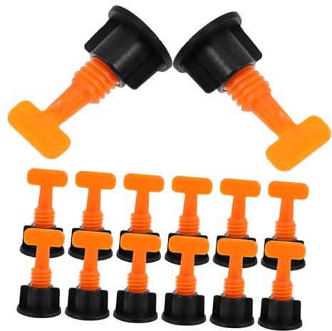 KONTONTY 50 Sets Reusable Plastic Tile Leveler System Tile Auxiliary Tool for Ceramic Installation Wear-Resistant Locator Accessories Improve Fitting Speed