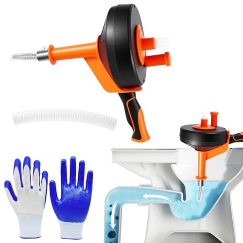 SUNJULY Spirale per la pulizia dei tubi, a spirale, per la pulizia dei tubi, elettrico/mano, spirale di scarico ideale per una pulizia dei tubi ecologica per cucine e bagno