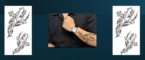 2 Blätter Temporäres Tattoo Religiöses Tattoo Kreuz Tattoos Fake Tattoos XQB273x2