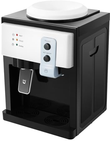 Dispensador de agua, 500 W + 75 W, dispensador eléctrico de agua fría y caliente, inicio de un botón, construcción desmontable, dispensador de agua caliente para 4,5 – 18,9 L