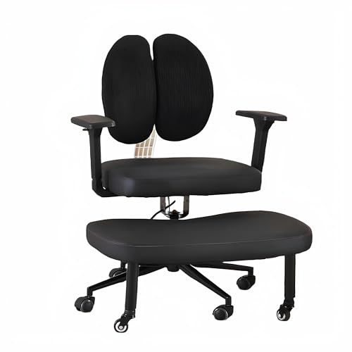YOOTMEEN Ergonomischer Stuhl mit Kreuzbeinen, für Zuhause und Büro, vielseitiger Kniestuhl, höhenverstellbar, Yoga-Schreibtischstuhl, schwarz