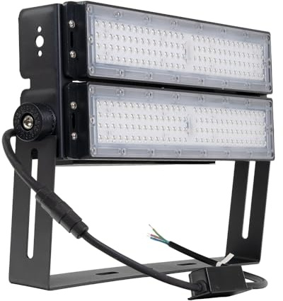 ENOVALITE 2 Stück LED Außenstrahler 200W 26000lm, 5000K Neutralweiß IP66 | IK10 wasserdicht, Flutlicht Strahler für Stadionbeleuchtung, Baustelle und Sportplatz, robuste Industrieleuchte
