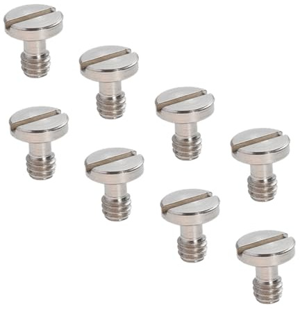 HIAKDOFT Vite Per Treppiede Da 1/4 Pollice 8 Pezzi, Vite Piastra a Sgancio Rapido in Ferro Per Fotocamere e Supporti, Accessorio Per Attrezzatura Fotografica e Illuminazione Professionale
