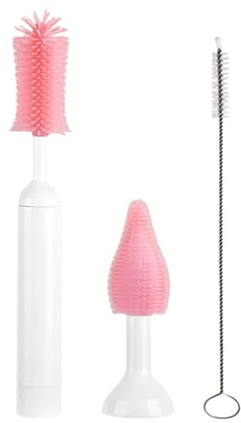 Electric Bottle Brush Cleaner - Waterproof Electric Baby Bottle Brush | Baby Bottles Washer Cleaner | Replaceable Tool Kit Cleaning Supplies For Women Mom Home Kitchen Cup Glass Washing Travel