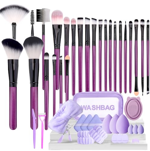 GZIXBDA 49 Pcs Makeup Brush Set, Makeup Brushes Set for Beginner