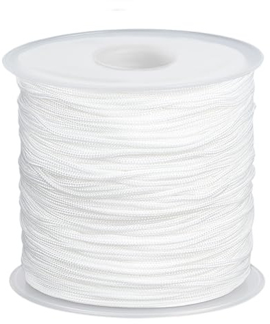 PH PandaHall 137m Cordon en Nylon Blanc 1.5mm Fil pour Bracelet Cordon pour Carillon Éolien Fil pour Bijoux Cordons pour Store Vénitien pour Bijoux Bracelets D'Amitié Nœuds Chinois Macramé