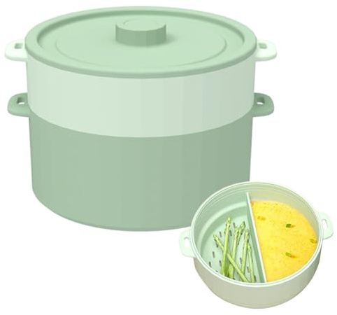 xowwyue Vaporera Microondas para Cocinar - Plegable Antiadherente Silicona | Vaporera De Alimentos para Horno Microondas con Tapa - para Preparación De Comidas Almacenamiento Pasta Hogar Freidora De