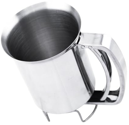 FIXOSHEE Edelstahl Teigspender mit Breiter Öffnung Präziser Separator für Pancakes Muffins Waffeln und Pfannkuchen Backfreundlicher Messvermeider Leicht zu Reinigen Küchenhelfer