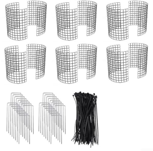 DAZZLEEX Draht-Pflanzenschutz, Metallgitter, Käfig, Tierbarriere, Hühnerdraht, Abdeckung für Garten, Gemüse, Sträucher, Blumen, wetterbeständig, einfach zu installieren, Pflanzenschutz-Set (C)