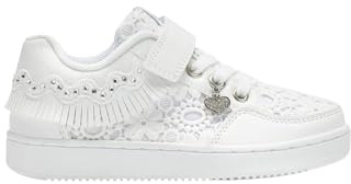 Lelli Kelly Zapatillas para niña, rosa y blanco, encaje Sangallo, cierre de , numeración del 26 al 33 Gadgets de regalo, Color blanco., 29 EU