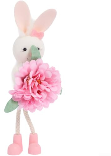 Generisk påskhare hänge blommigt realistiskt med vingar | Realistisk design, änglavingar, charmig för utseende, glad stämning, säsongsbetonad blickfångare (rosa)