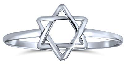 Minimalist Zartes Knuckle Dünne 1Mm Band Stackable Traditional Religiös Magen Judaic Hanukkah Intertwined Star Of David Midi Ring For Freundin Teen Bat Mitzvah .925 Sterling Silver