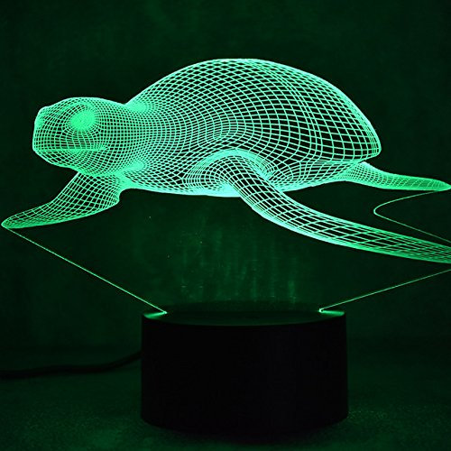 Jinson well 3D schildkröte led Nachtlicht Lampe optische Nacht licht Illusion 7 Farbwechsel Touch Switch Tisch Schreibtisch Dekoration Lampen mit Acryl USB Spielzeug