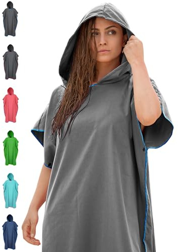 NirvanaShape Handtuch-Poncho für Erwachsene, Umziehhilfe & Handtuch zugleich, Surf-Poncho mit Quick-Dry Funktion, Ideal auf Reisen zum Surfen, Camping, Sauna, Schnorcheln, Strand