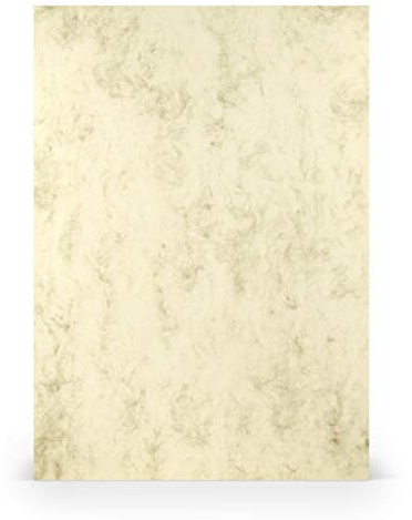 PAPERADO 25x Bastelkarton DIN A4 - Chamois Marmora Marmoriert Marmor-Beige 220 g/m² Tonkarton - Dickes Bastelpapier in 29,7 x 21 cm Malen, Basteln perfekte Bastelpappe