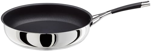 Stellar Flow 28cm Non Stick Frying Pan, Pancake Pan & Stainless Steel Frying Pan for Induction Hob, Oven Safe Cookware