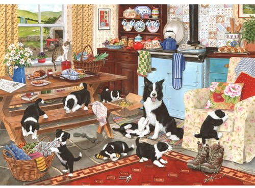 The House of Puzzles - Collie Wobbles Jigsaw - 1000 Piece Jigsaws For Adults, Artist Illustrated, Scenic Landscape, Deluxe Puzzle Gifts