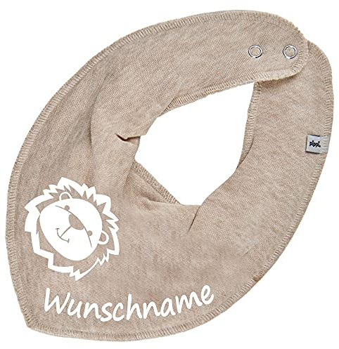 HALSTUCH mit Namen oder Text personalisiert für Baby oder Kind aus Baumwolle in Einheitsgröße Löwe