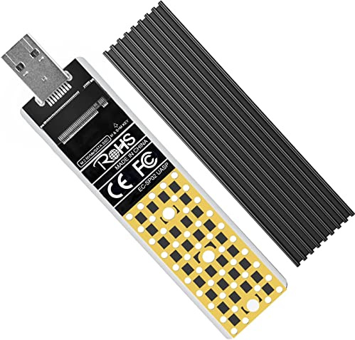 ANYOYO NVMe Enclosure, 10Gbps SSD to USB Adapter, M.2 NVMe SSD Adapter Compatible with M-Key & B+M Key Support SSD Size 2242 2260 2280 Aluminum Alloy Shell with USB-A to C Apater