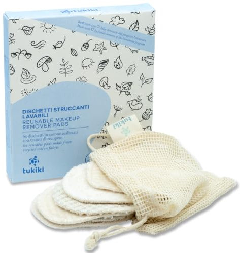 Dischetti struccanti lavabili e riutilizzabili - Made in Italy - 100% cotone - 6 pezzi - Prodotto artigianale