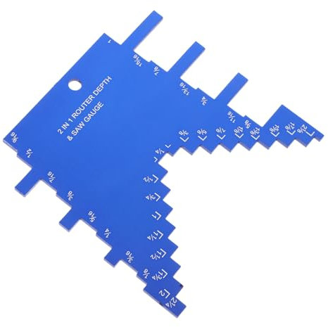 Woodworking Depth Step Gauge for Router and Saw Blue