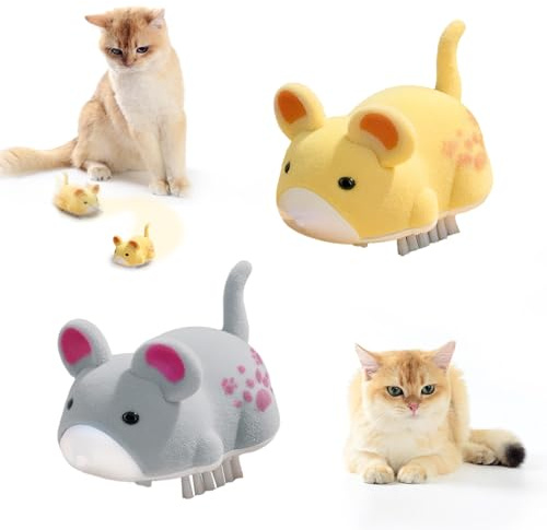 TZQFROCE 2 stück Katzenspielzeug Elektrisch Spielmaus Magic Maus Katze Katzenspielzeug Mäuse Elektrisch Interaktives Spielzeug für Katzen